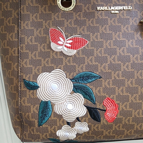 Karl Lagerfeld Miranda Embroidered Handbag - Picture 3 of 8